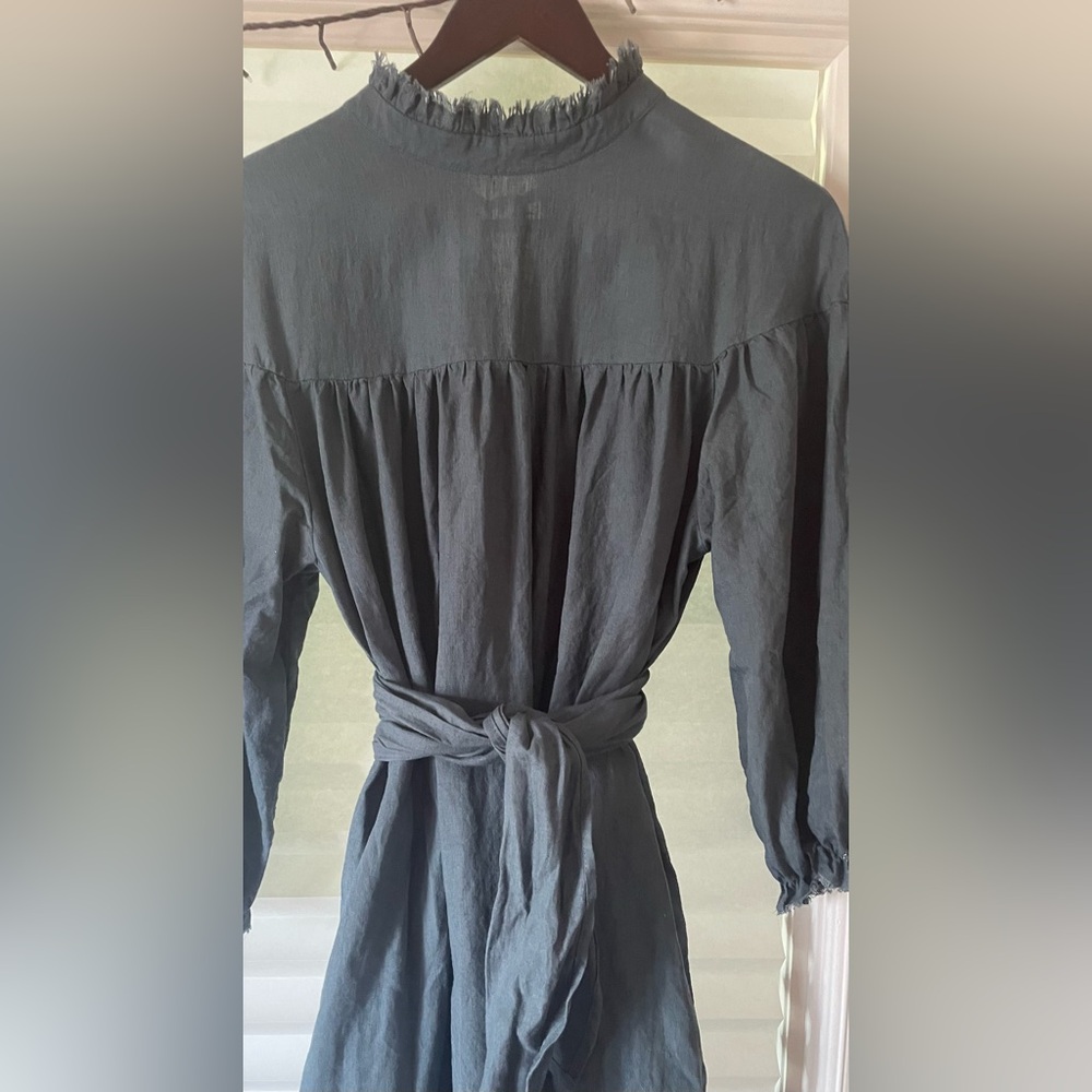 Heavy linen peasant dress super feminine